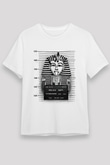 Tutankhamun Unisex Baskılı Beyaz Tişört - Tshirt
