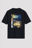 Tuval Siyah Unisex Oversize Tişört T-Shirt