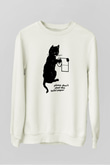 Tuvalet Kağıdı Çalmayın Temalı Baskılı Unisex Beyaz  Sweatshirt