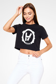 Twenty One Pilots Siyah Crop Top Tişört