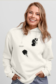 Twin Tribes Baskılı Beyaz Unisex Kapüşonlu Sweatshirt