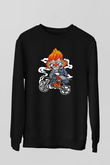 Twisted Metal Motocross Baskılı Siyah Unisex Sweatshirt