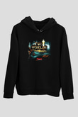 Two Worlds Siyah Unisex Hoodie