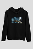 Two Worlds Siyah Unisex Hoodie