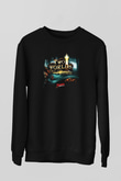 Two Worlds Siyah Unisex Sweatshirt