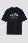 Two Worlds Siyah Unisex Tişört T-Shirt
