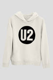 U2 Beyaz Unisex Hoodie