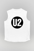 U2 Beyaz Unisex Kolsuz Tişört