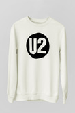 U2 Beyaz Unisex Sweatshirt