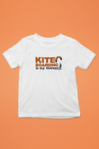 Uçurtma Kayağı Baskılı Unisex Beyaz Çocuk Tişört - Tshirt