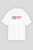 Uçurtma Kayağı Baskılı Unisex Beyaz Oversize Tişört - Tshirt