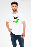 Uçurtma Kayağı Baskılı Unisex Beyaz Tişört - Tshirt