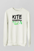 Uçurtma Kayağı Baskılı Unisex Ekru Sweatshirt