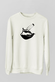 Uçurtma Kayağı Baskılı Unisex Ekru Sweatshirt