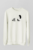 Uçurtma Kayağı Baskılı Unisex Ekru Sweatshirt