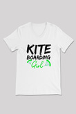 Uçurtma Kayağı Baskılı Unisex V Yaka Tişört - Tshirt