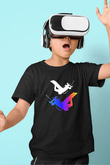 Uçurtma Kayağı - Kite Board Baskılı Unisex Siyah Çocuk Tİşörtü - Tshirt