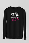 Uçurtma Kayağı - Kite Board Baskılı Unisex Siyah Sweatshirt