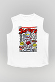 Ultraman Baskılı Unisex Beyaz Kolsuz Tişört