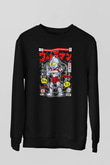 Ultraman Baskılı Unisex Siyah Sweatshirt