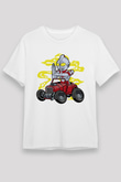 Ultraman Hotrod Baskılı Unisex Beyaz Tişört