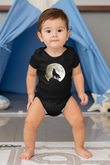 Uluyan Kurt BaskılıSiyah  Bebek Body - Zıbın