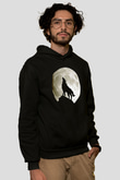 Uluyan KurtSiyah  Unisex Hoodie