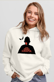 Uncle Acid Baskılı Beyaz Unisex Kapüşonlu Sweatshirt