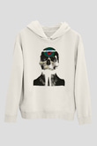 Uncle Acid Baskılı Beyaz Unisex Kapüşonlu Sweatshirt