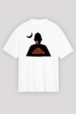 Uncle Acid Baskılı Beyaz Unisex Oversize Tişört - Tshirt