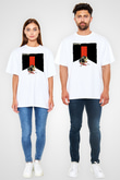 Uncle Acid Baskılı Beyaz Unisex Oversize Tişört - Tshirt