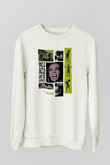 Uncle Acid Baskılı Beyaz Unisex Sweatshirt