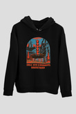 Uncle Acid Baskılı Unisex Siyah Kapüşonlu Sweatshirt