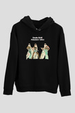 Uncle Acid Baskılı Unisex Siyah Kapüşonlu Sweatshirt