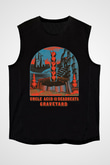 Uncle Acid Baskılı Unisex Siyah Kolsuz Tişört - Tshirt