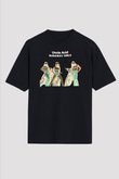 Uncle Acid Baskılı Unisex Siyah Oversize Tişört - Tshirt