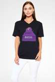 Uncle Acid Baskılı Unisex Siyah V Yaka Tişört - Tshirt