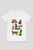 Uncle Grandpa Beyaz Unisex V Yaka Tişört