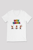 Uncle Grandpa Beyaz Unisex V Yaka Tişört T-Shirt
