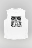 Underoath Baskılı Beyaz Unisex Kolsuz Tişört - Tshirt