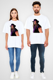 Undertaker Baskılı Beyaz Unisex Oversize Tişört - Tshirt