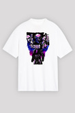 Undertaker Baskılı Beyaz Unisex Oversize Tişört - Tshirt