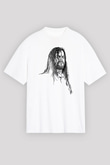 Undertaker Baskılı Beyaz Unisex Oversize Tişört - Tshirt