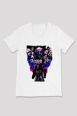 Undertaker Baskılı Beyaz Unisex V Yaka Tişört - Tshirt