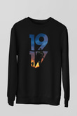 Unisex 1917 Baskılı Siyah Sweatshirt