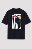 Unisex 21 Baskılı Siyah Oversize Tişört