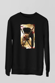 Unisex 300 Baskılı Siyah Sweatshirt