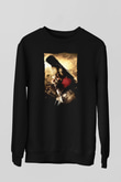 Unisex 300 Baskılı Siyah Sweatshirt