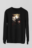 Unisex 300 Spartalı Baskılı Siyah Sweatshirt