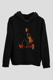 Unisex Affedilmeyen (Unforgiven) Baskılı Siyah Kapüşonlu Sweatshirt